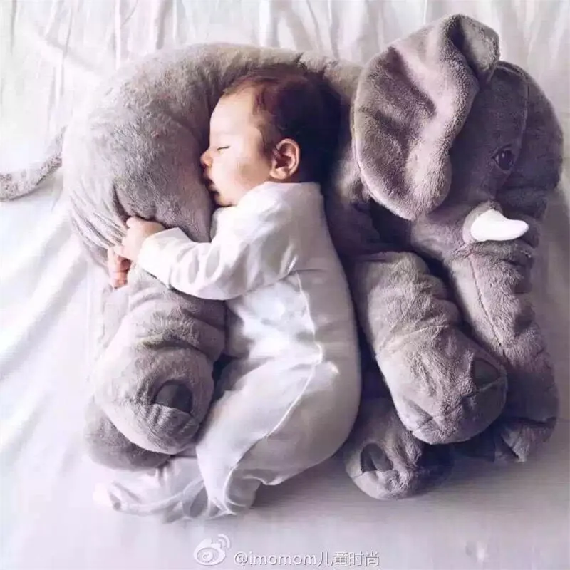 Fashion Lovely Plush Elephant Stuffed PP Cotton Baby Comforting Sleeping Pillow Elephant Blanket Toys