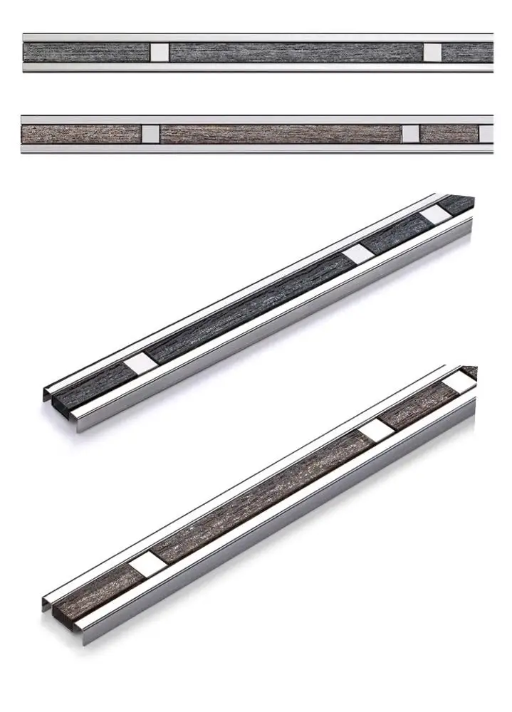 Foshan JECA бесплатный образец отделка для плитки из нержавеющей стали с алмазным украшением логотип OEM высококачественные металлические профили ванной