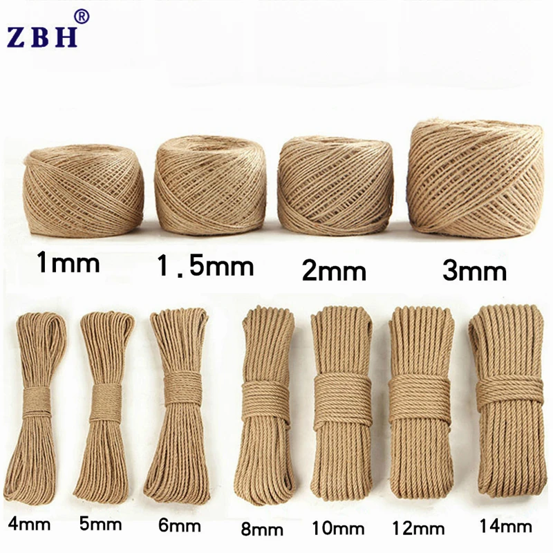 1mm - 20mm Natural 100% Hemp Rope ,Hemp Cord ,Decoration Jute Rope