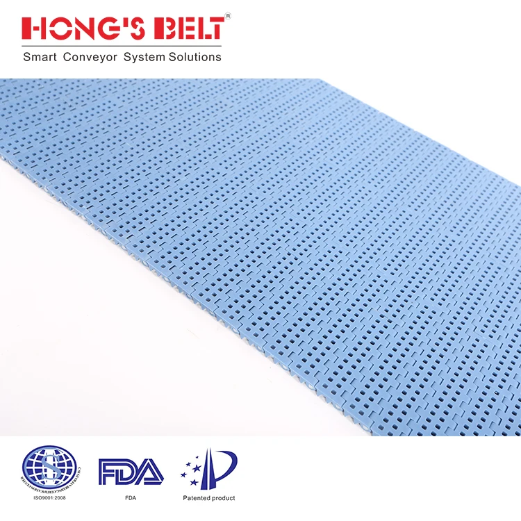 Modular Conveying Belt for Fruit Inclining Conveyor Plate Top Plastic Straight Conveyor Food and Non-food Industry HONGSBELT 15%