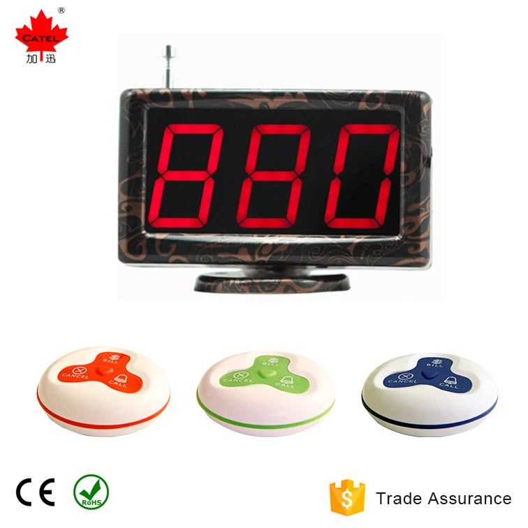 Катель CTT23 Водонепроницаемый 3 цвета беспроводной системы вызова/гостиничные и ресторанные официант зуммер в продаже