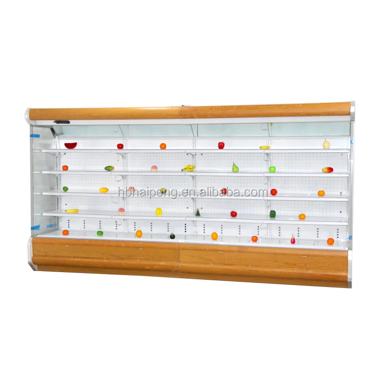 custom shop food display multideck open chiller cabinet for sale