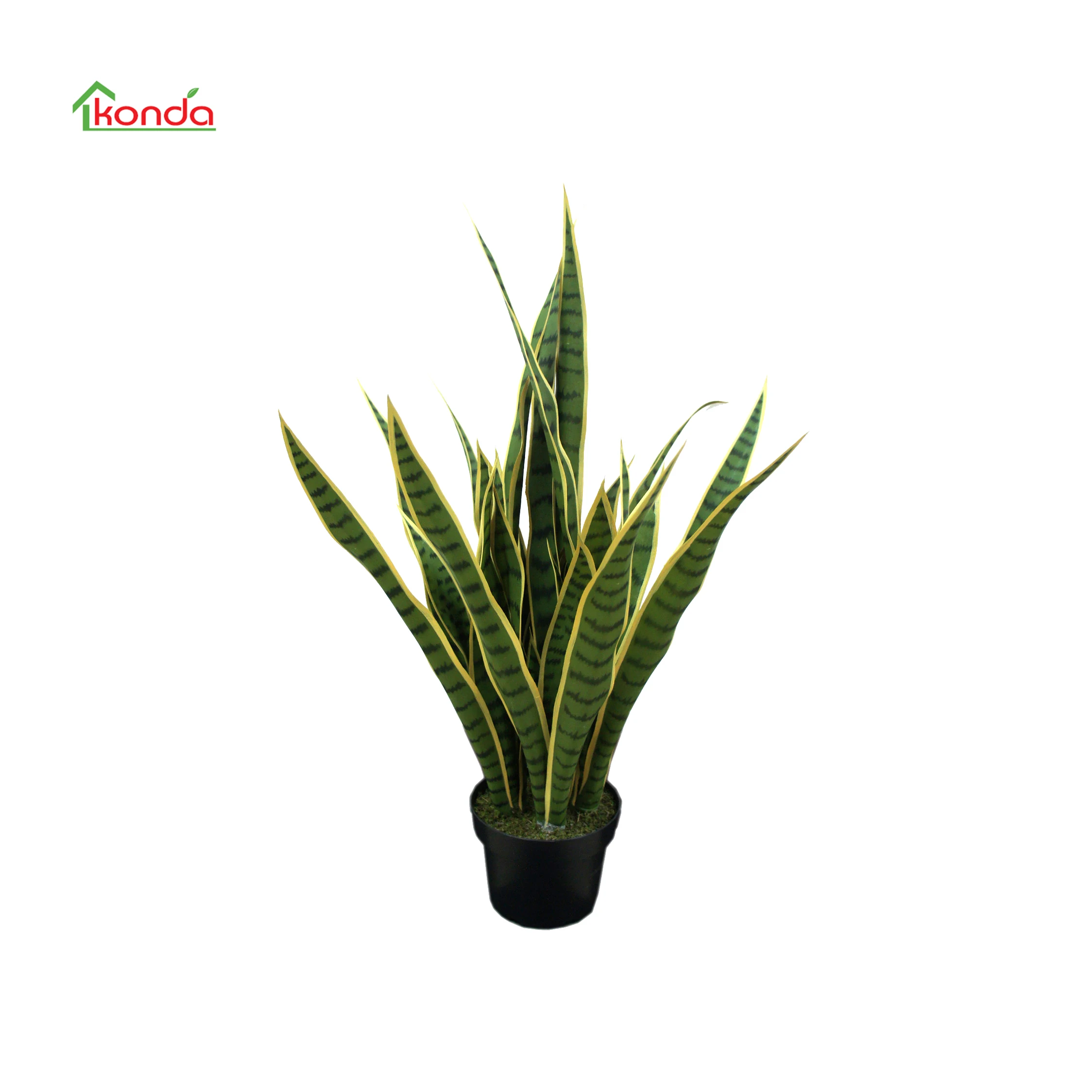 Faux plant Faux Snake Artificial Sansevieria Trifasciata Prain Yellow Green Decorative Plastic Plant