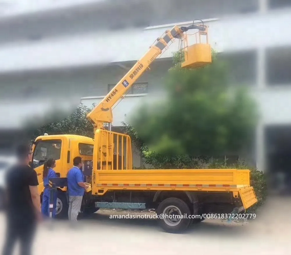 China radio remote control for mini truck mounted crane with basket for sale