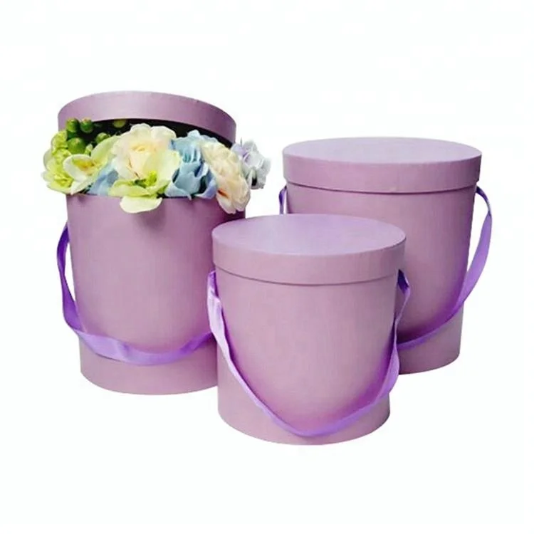 Роскошная дизайнерская картонная круглая коробка с принтом на заказ, коробки для цветов