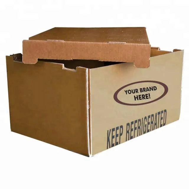 Custom size strong waterproof shrimp packaging waxed frozen food carton box