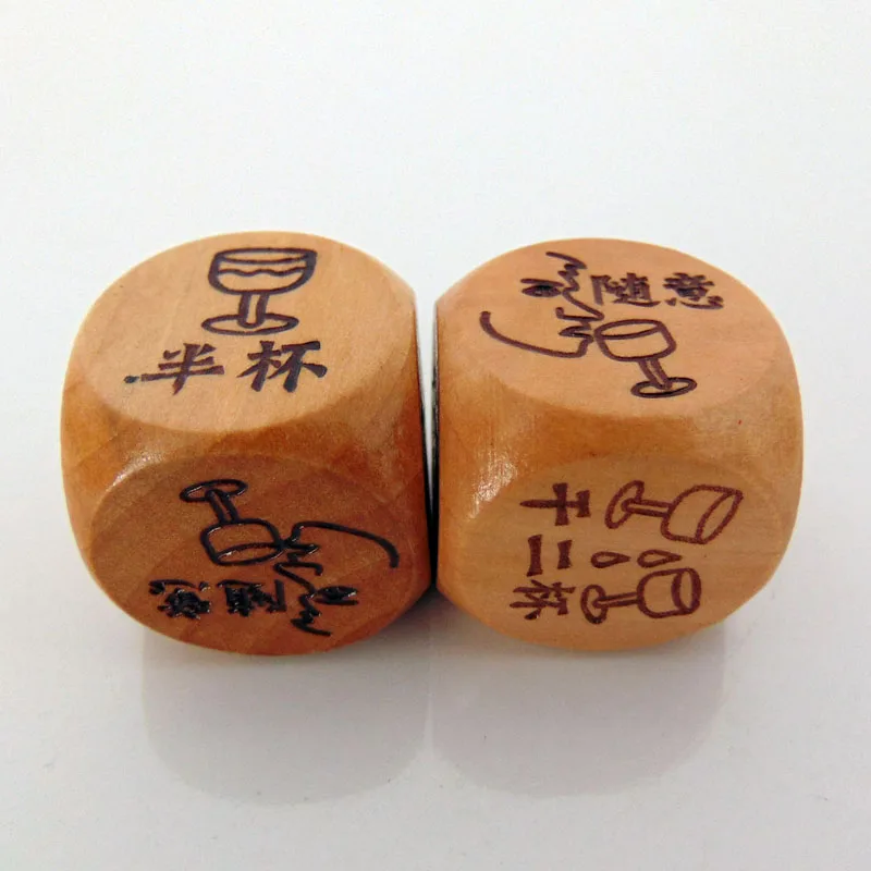 wholesale Laser engraved custom wood dice for games or crafts