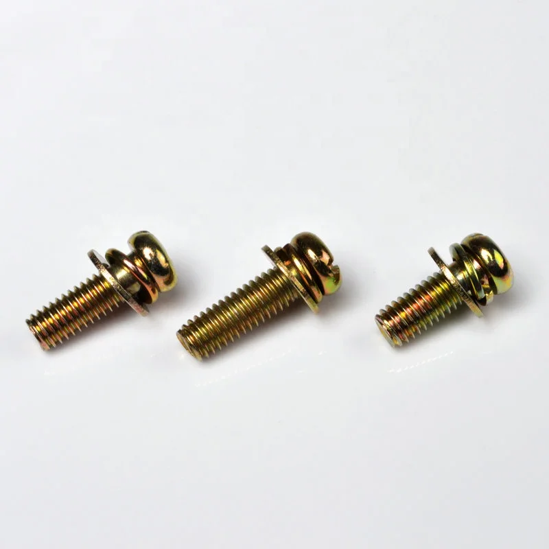 Customized with washers stainless steel 304 cross recessed pan head/round head three combination screw
