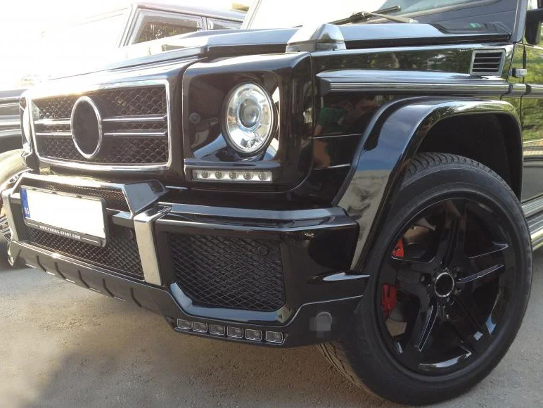 
MB W463 G-Class 13-17 B Style Bumper Upper Scoop Lip Vent Grille G65 G63 Style 
