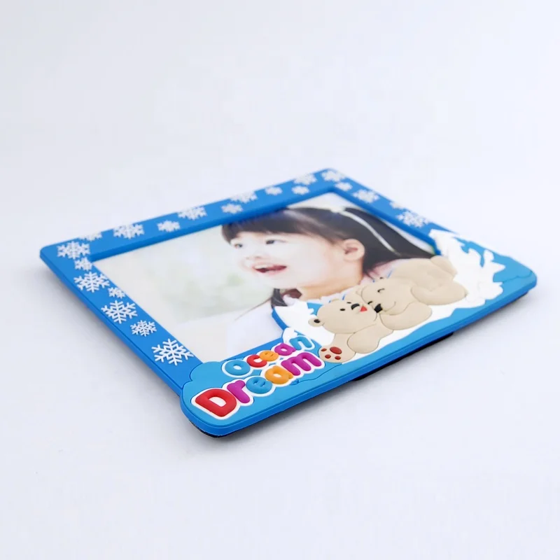 
Rubber design business gift 3d custom cartoon pvc magntic photo picture frames 
