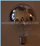 half silvered crown E14 E27 half mirror 220V G45 led filament bulb 4W