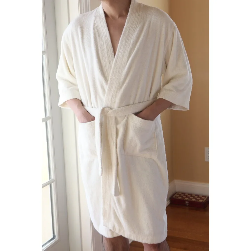 Wholesale Natural Bamboo Bathrobe Warm Bath Dress Robe For Women and Men