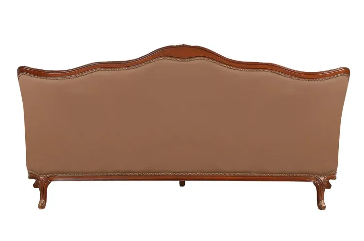 High-end Antique Sofa Set Hand-carved Solid Wood Home Furniture  Sofa Leather 1+2+3 Seat Living Room Antique Sofa Set