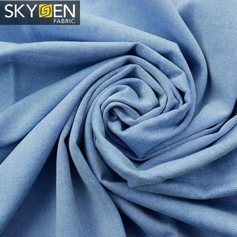 Hot Sale 100% Cotton White Solid Color Yarn Dyed Oxford Shirt Fabric