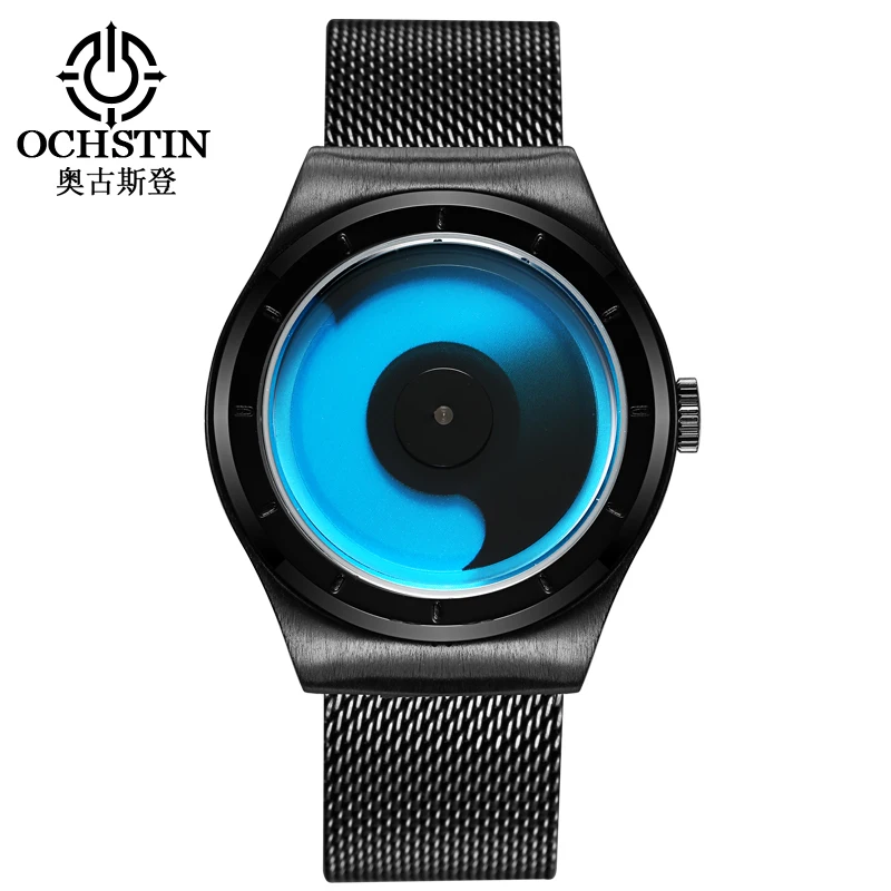 New Fashion  luxury  OCHSTIN 076B Watches Men Quartz-Watch Stainless Steel Mesh Strap  Watch Clock Relogio Masculino