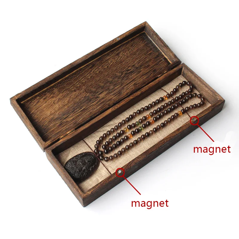 
Paulownia wood antique rustic finish jewelry packaging gift box carbonize color wedding ring packaging wood box 