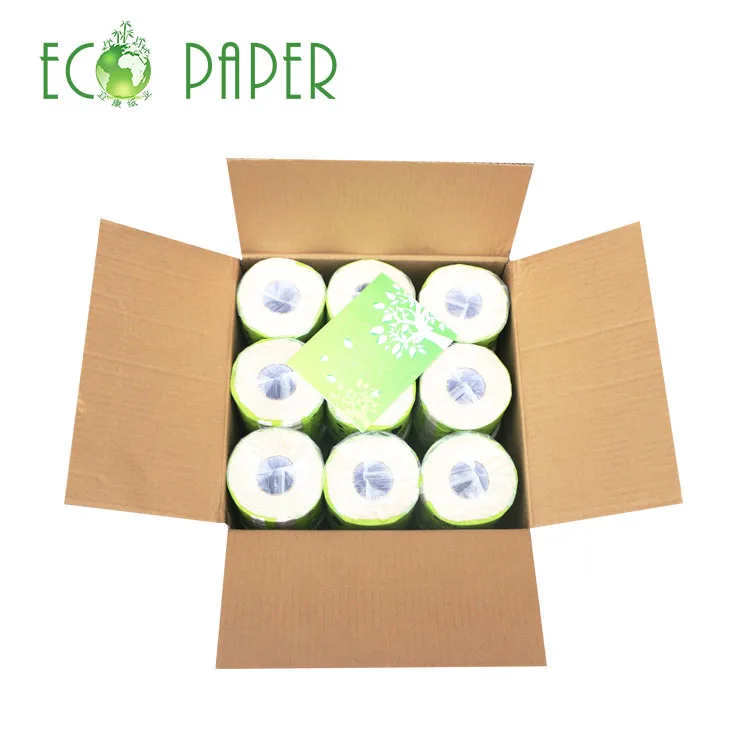 Pulp Toilet Paper Roll 2ply Eco Friendly Tissue Wholesale Bamboo Bath Room 38/40/42mm AP FSC ISO 14~19gsm Flower