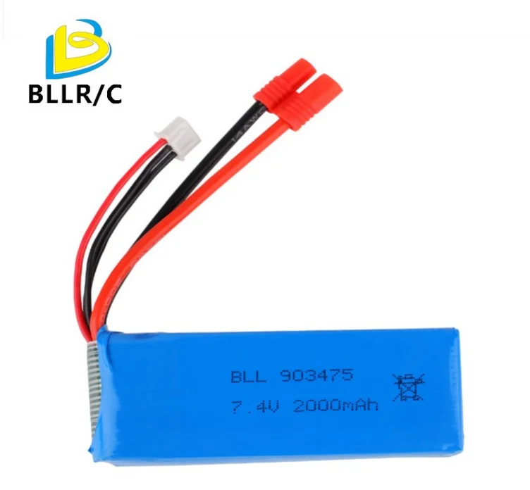 BLLRC 7.4V 2000mah 903475 lithium battery for Syma X8C X8W X8G X8HW X8HC X8HG Huanqi 899 aircraft lipo Battery