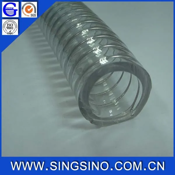
Transparent 25mm Steel Wire Reinforced Hose / 1' PVC Steel Wire Reinforced Hose for Drawing Water in Industrial, Factories 