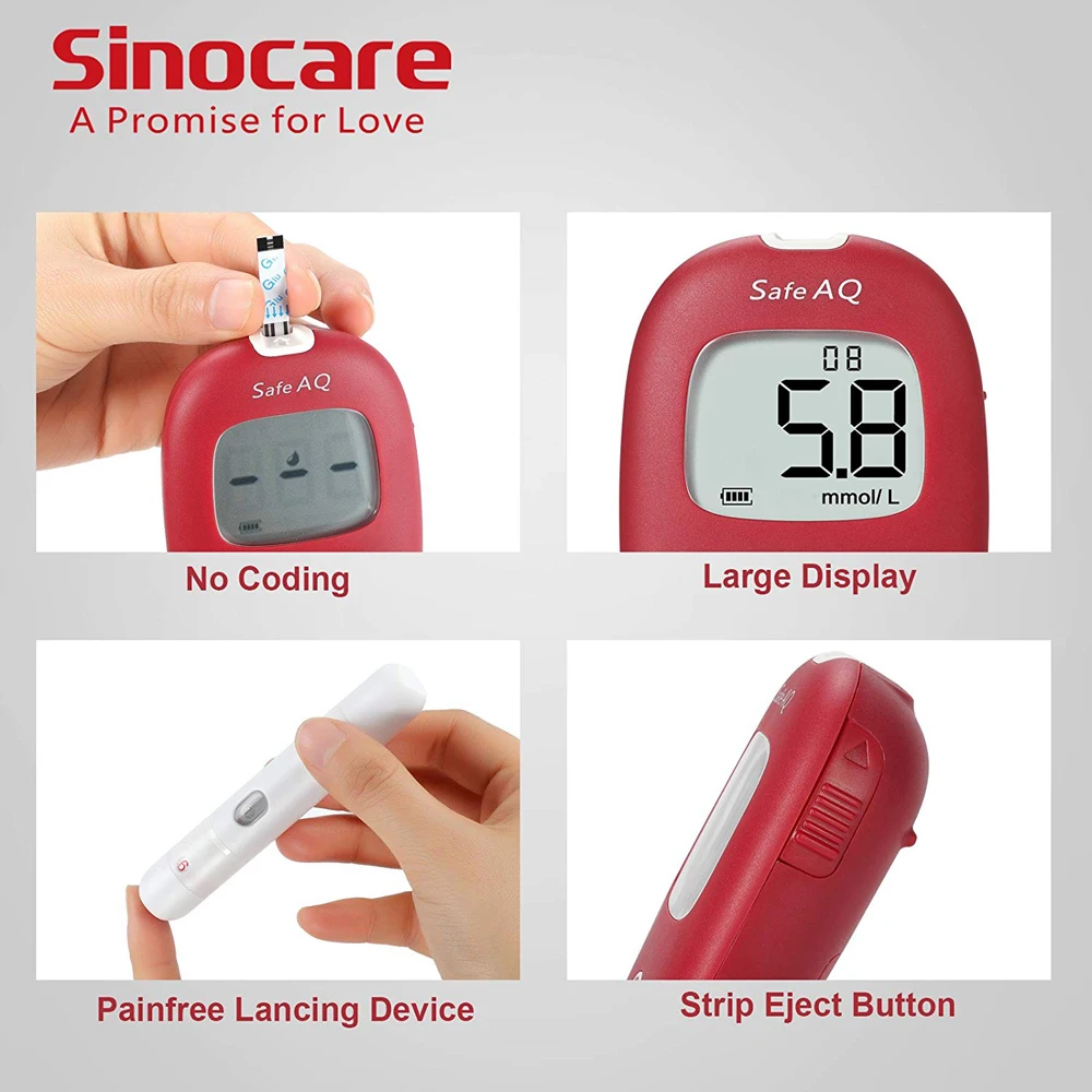 Sinocare AQ smart  popular blood glucose meter, blood glucose monitor, blood glucometer