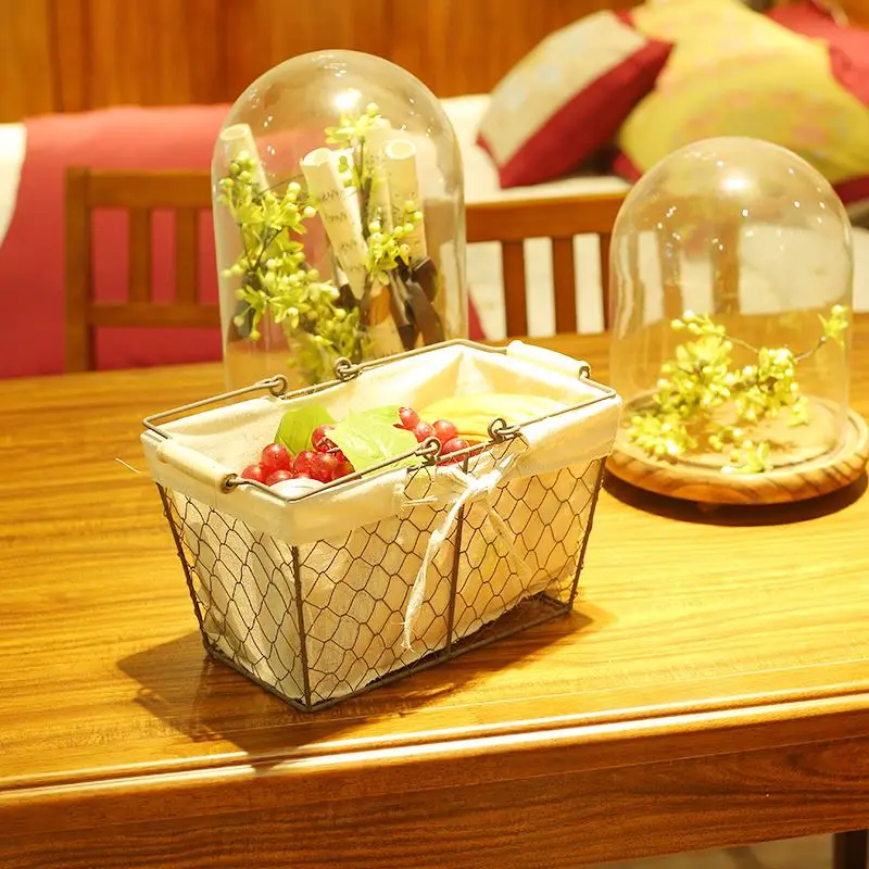Small Moq Decorative Storage Metal Wire Mesh Iron Basket