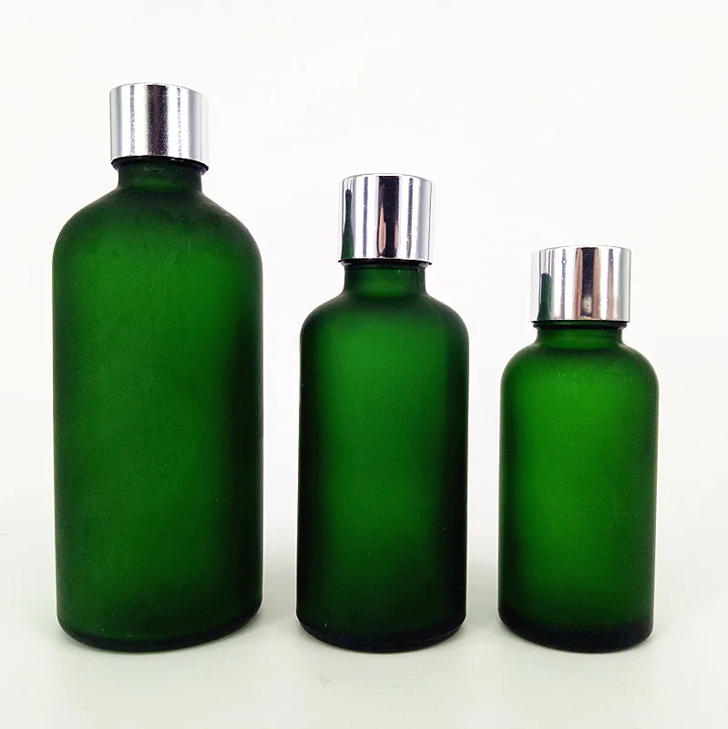 Frosted green perfume oil glass packaging bottle