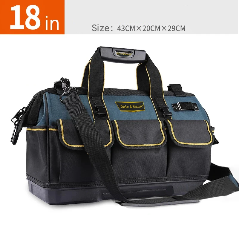 Heavy Duty Multi-Purpose Oxford Zipper Organize Storage Hanging Tool Bag Electrician With Hard Bottom