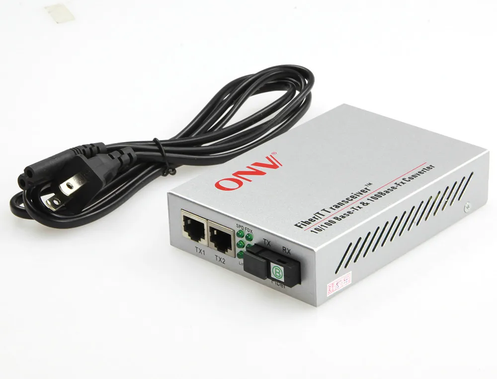 Медиа конвертер 10/100/1000М 2 порта 20км одномодовый оптический конвертер