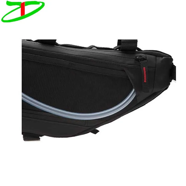 black large cycling frame bags, waterproof bike bag frame trunk with water bladder hydration port
