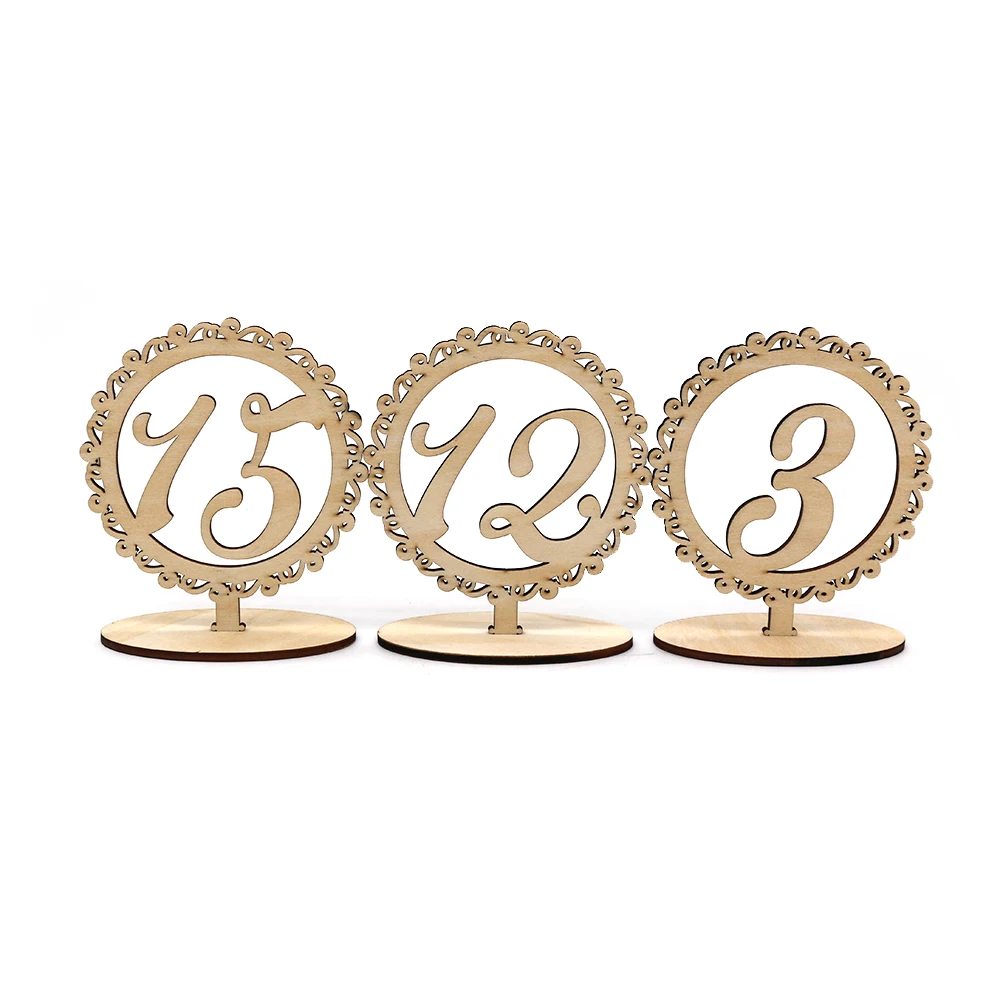 china wholesale unfinished wooden table numbers wedding decor