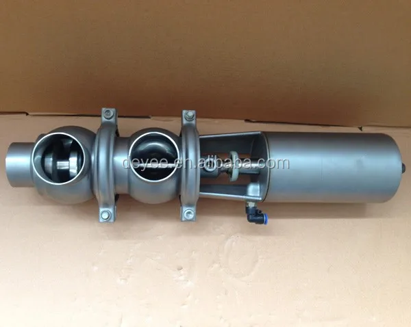 DN65 Stainless Steel SS304 Food Grade Pneumatic Change Over Valves