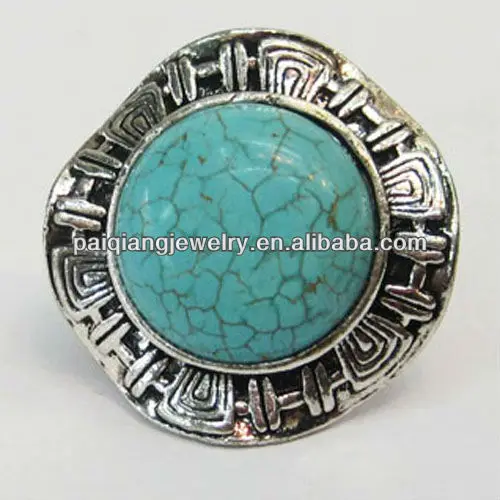 
Модное обручальное кольцо из хирургической нержавеющей стали 316l с натуральными бриллиантами и бирюзой 