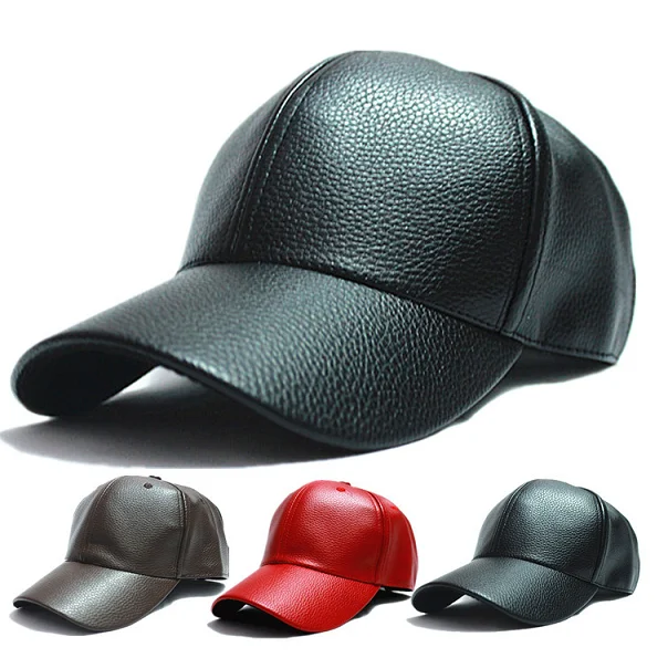 Best Selling winter simple design high quality PU leather baseball cap