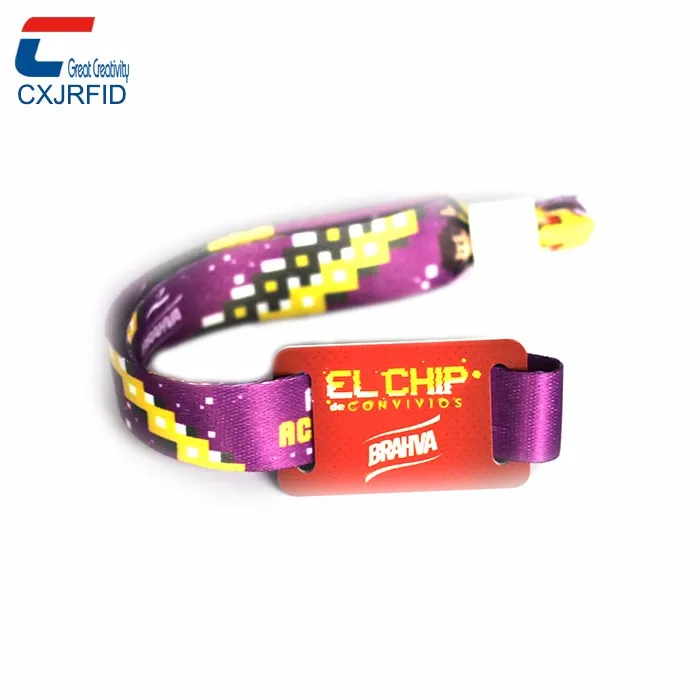 Печать логотипа 13.56 мГц rfid NTAG 213 nfc браслет фестиваля эластичной ткани браслет