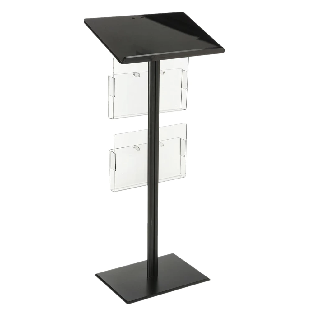 Modern Acrylic Podium Pulpit Lectern with 6 Brochure Pockets