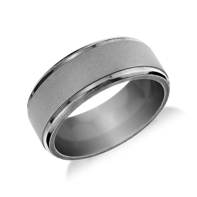 
Fashion customized blank brushed tantalum ring european latest mens wedding ring 