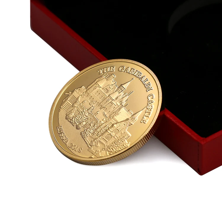 free sample OEM high quality  Russia castle  collectors custom  gold  3d metal souvenir  challenge   coin with box