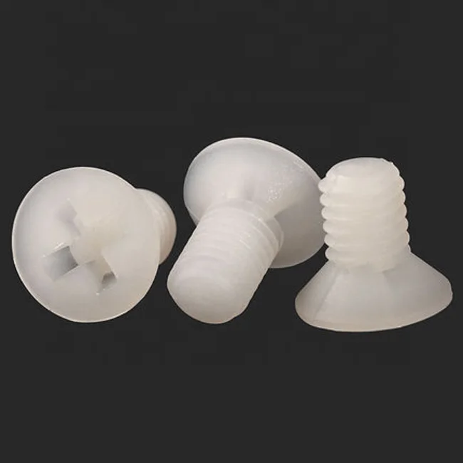 M2 M2.5 White Phillips Flat Countersunk Head Nylon Plastic Screw