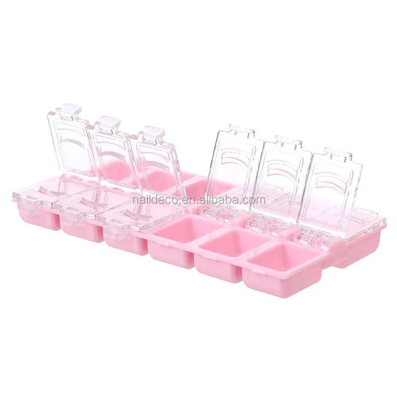 12 Compartment New Nail Art Tips Design Case Box Plastic Storage For False Nails Empty Organizer