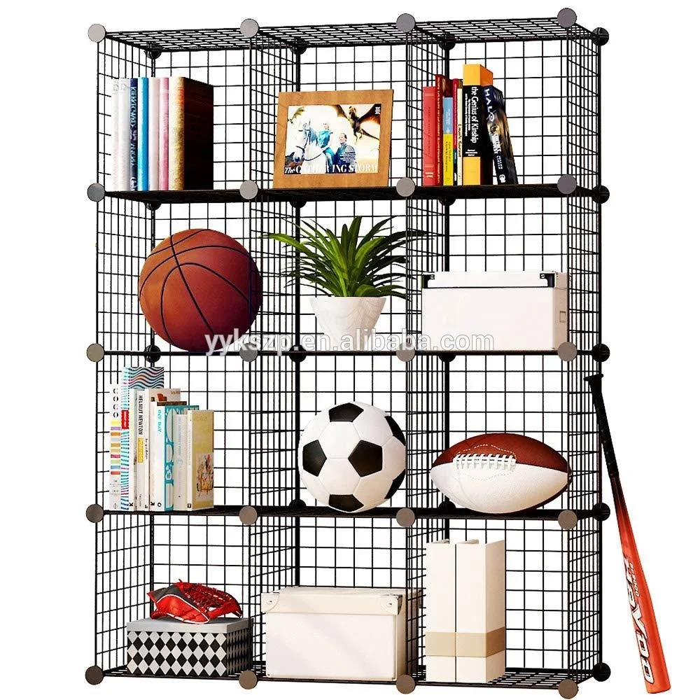 12 Modular metal wire cube wire mesh storage cubes wire grid wall panel wall mounted photo hanging display
