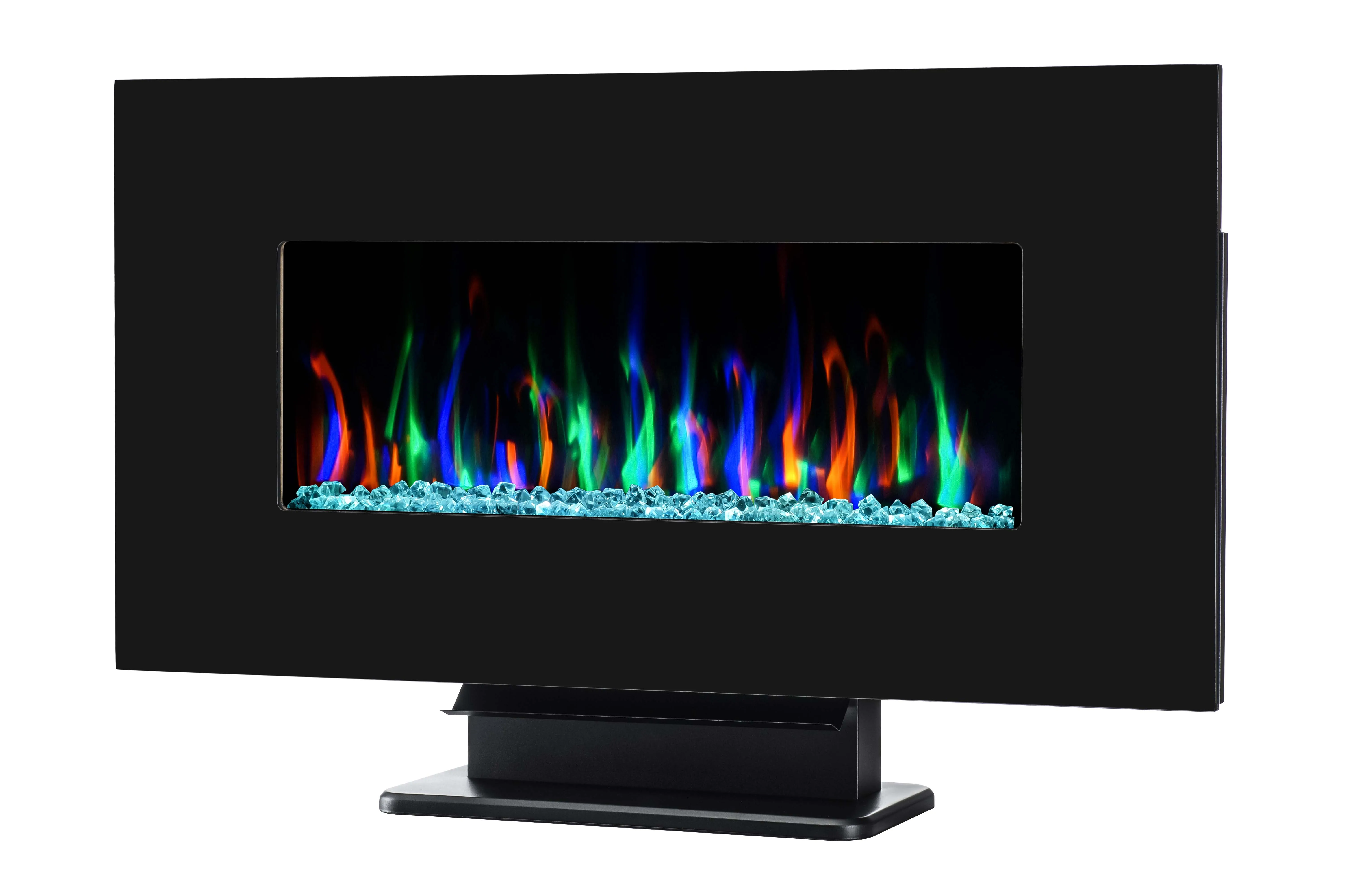 Многоцветный плоский и современный настенный Электрический каминный нагреватель с дистанционным управлением