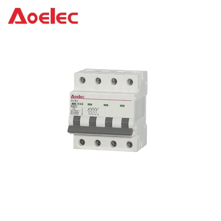 
Aoelec AUB1 4P 6kA D20 MCB circuit breaker/Disjuntores 