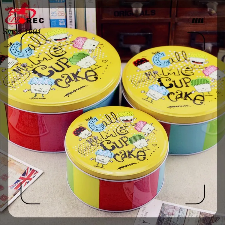 
Exquisite packaging design cartoon cake metal tin box 