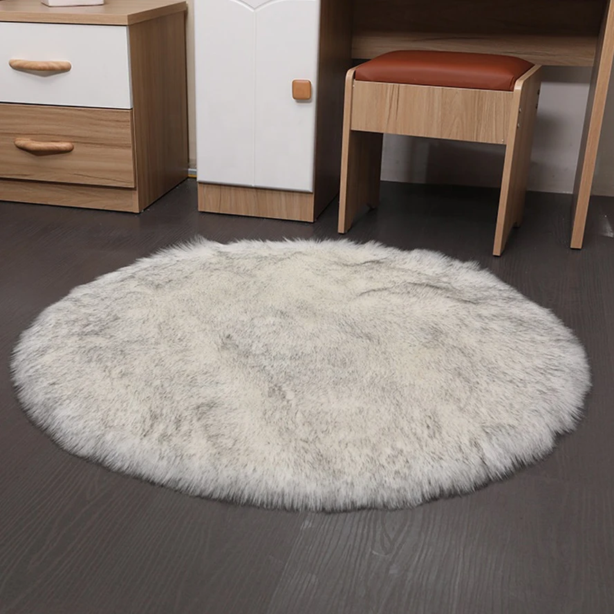 Luxury Soft Faux Sheepskin Fur Area Rugs for Bedside Floor Mat Plush Sofa Cover Seat Pad for Bedroom