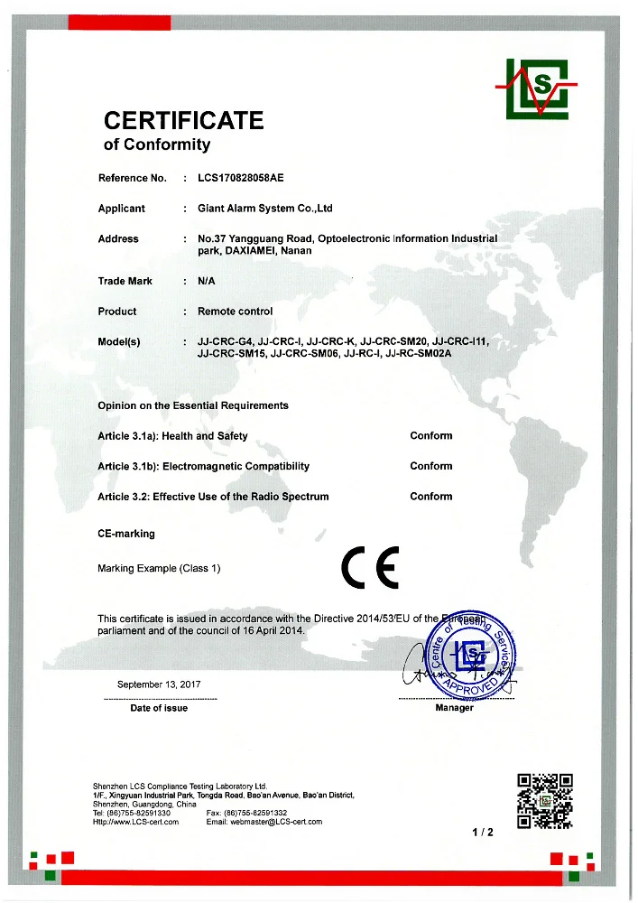 Copy remote control by face to face with clip for gate door open JJ-CRC-SM06