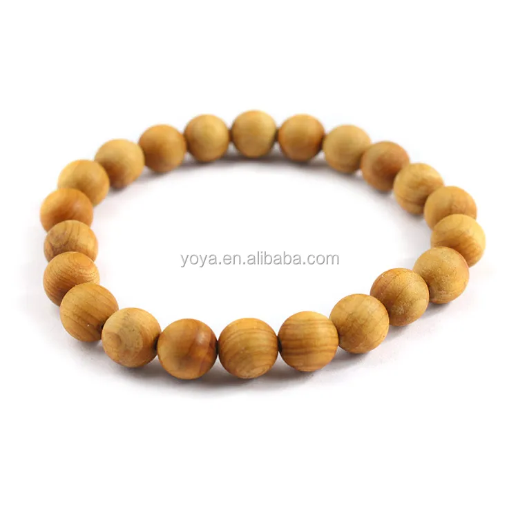 BW1016 Handmade natural wooden Sandalwood bead bracelets,elastic healing wood bead bracelet for women men