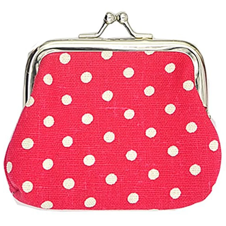 Coin Pouch Purse Canvas Gift Jewelry Pouch Clasp Closure Wallet