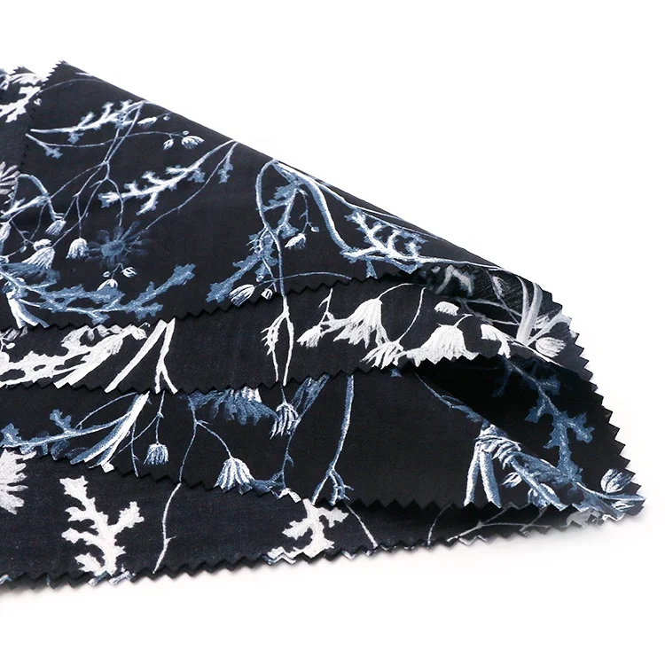 Pure Cotton Plain Floral Printed Fabric for Garment