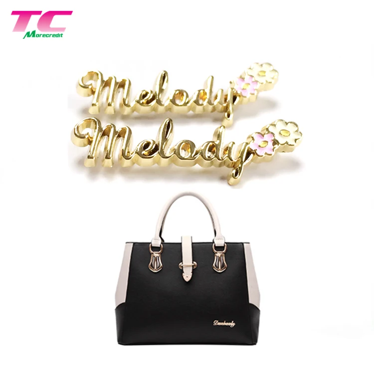 Flexible MOQ Cut Out 3D Metal Letters Logo Plate Metal Embossed Logo For HandBag Purse Wallet