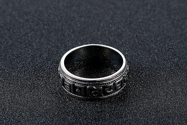 Мужские кольца с мантрой из нержавеющей стали, на заказ, оптом